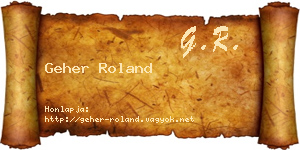 Geher Roland névjegykártya