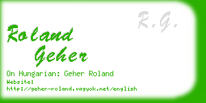 roland geher business card